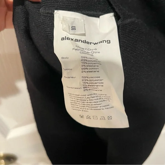 T by Alexander Wang Black Layered Ribbed Tank Dress - S - Picture 6 of 9